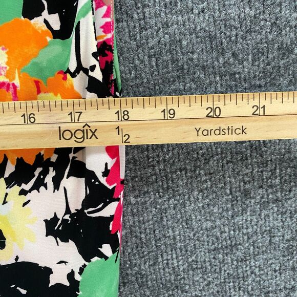 Lauren Ralph Lauren Dress Womens L Floral A-Line Stretch Ladies Cocktail Evening - Picture 7 of 9